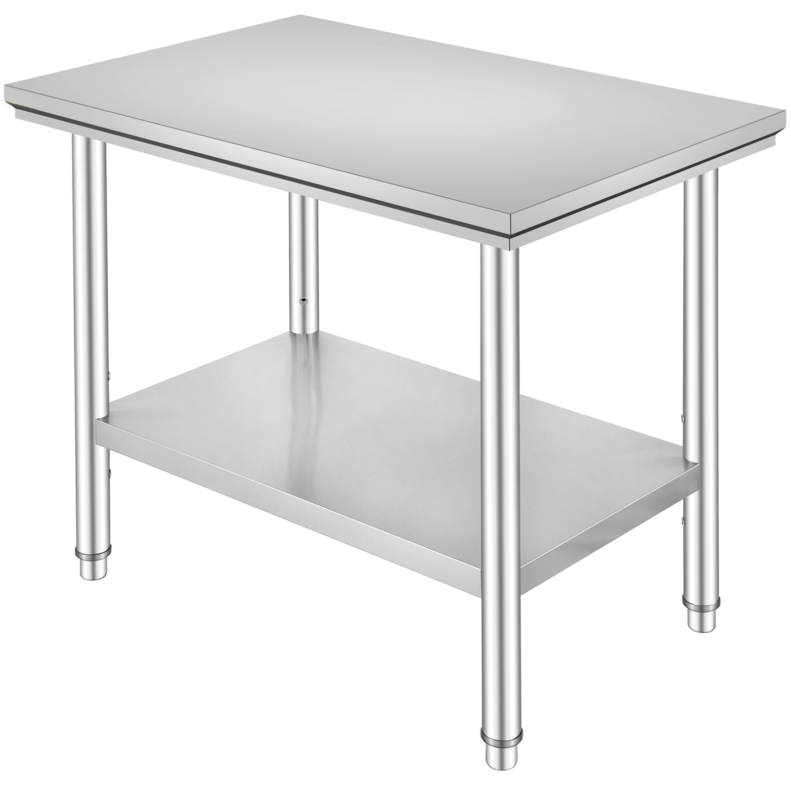 Stainless Steel Prep Table, 35 X 24 X 31 Inch, 700 Lbs Load Capacity, Heavy Duty Metal Worktable With 3 Adjustable Height Levels, Commercial Workstation For Kitchen Garage Restaurant Backyard_maomaolike.com